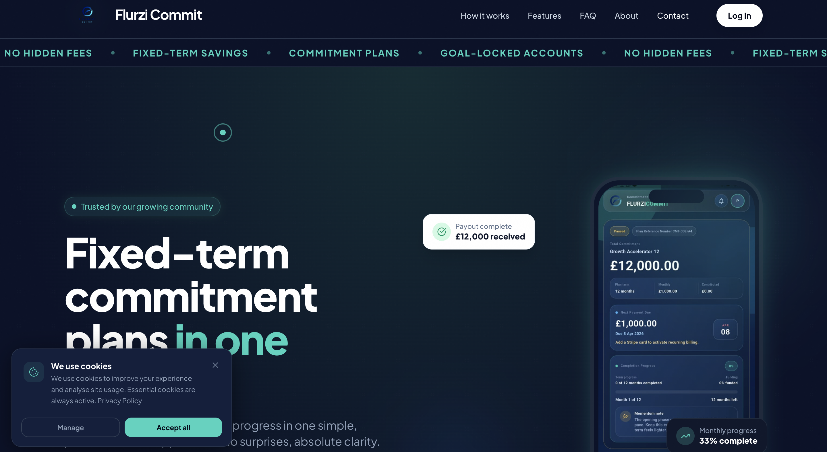 Flurzi Commit homepage preview