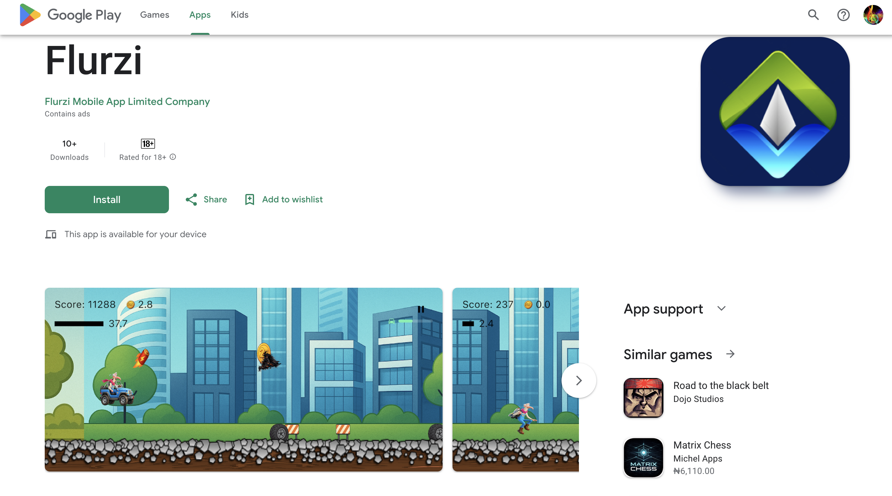 Flurzi Racer Google Play Store preview